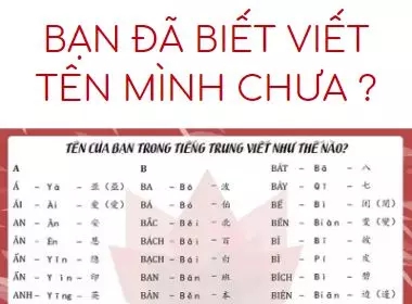 [Tài liệu] Hướng dẫn dịch tên tiếng Việt sang tiếng Trung